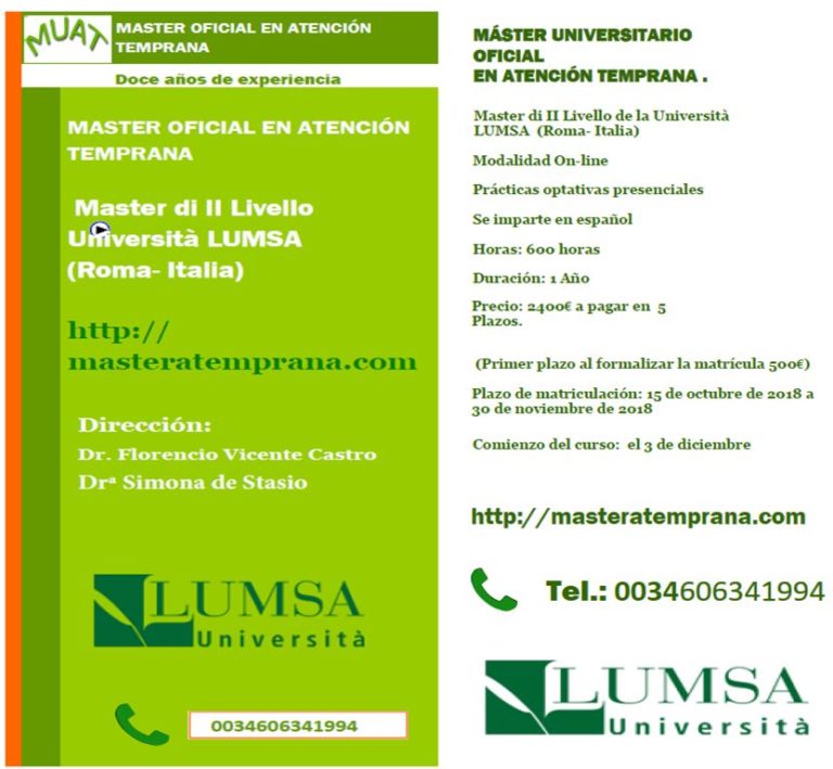 Díptico master atencion temprana